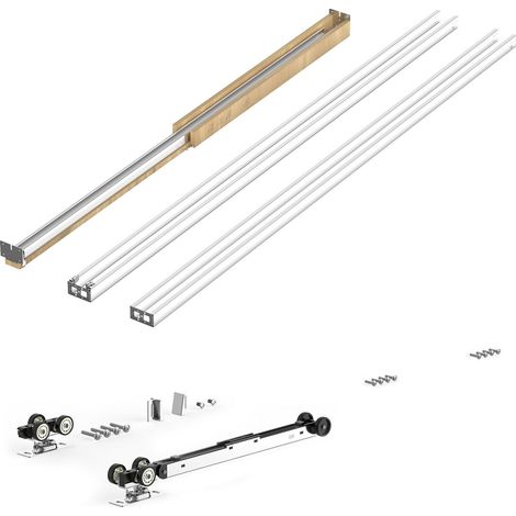 Kit de Cadre pour Porte Coulissante, 610-813mm x 2032mm, avec Amortisseur Bidirectionnel, Glisse Silencieuse, Acier Galvanisé Premium, Facile à Installer (1/5)