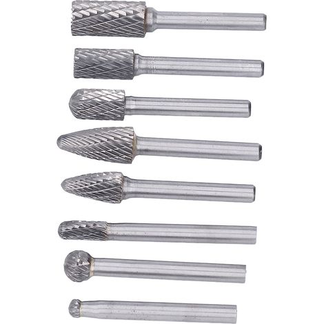 8-teiliges Hartmetall-Rundfeilenset 6 mm für Elektrowerkzeuge, geeignet für die Feinbearbeitung und das Schleifen von Metallen. (1/5)