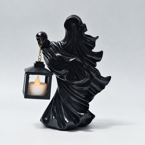 Lampe statue fantôme messager de l'enfer résine noir 25 × 19 × 15 cm 480 g décoration Halloween – Livraison gratuite