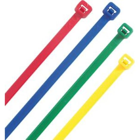 Kabelbinder farbig sort. 300x4,8mm.100 St.Heideman