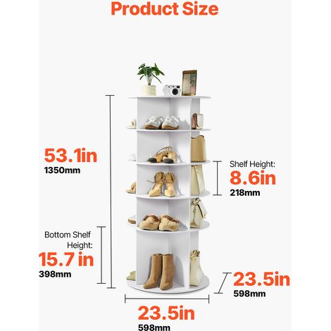 Étagère à chaussures rotative à 5 niveaux présentoir à chaussures (1/5)