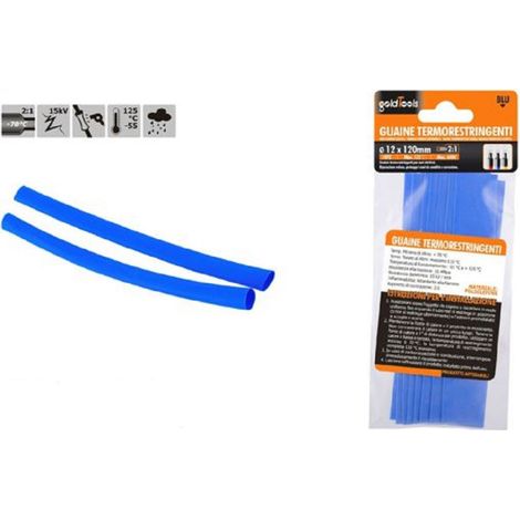 Set 10pcs Gaine Thermoretractable Bleue 12 X 120 Mm Pour Cables 57081 (1/2)