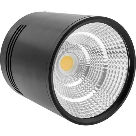 Spot à LED de surface Lampe foyer COB 12W 220VAC 6000K noir 100mm (1/5)