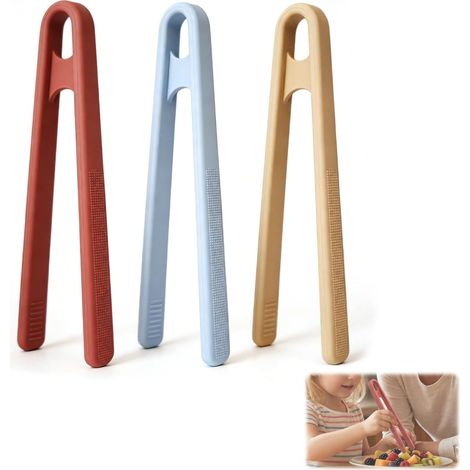 Set of 3 Mini Silicone Tongs - High Temperature Silicone Tongs, Non-Stick and Durable, Ideal for Baking, Stir-Fry and Food Preparation in the Kitchen (1/5)
