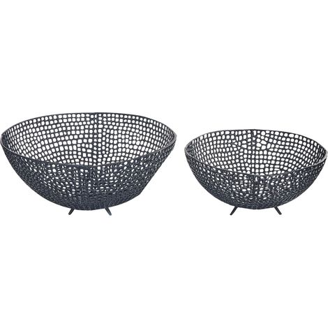 Accessori decorativi in metallo Vassoio traforato Piatto rotondo Nero Krukut (1/5)