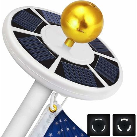 Lumière de mât de drapeau solaire 111 lumière led mât de drapeau super lumineux LED lumières de mât de drapeau à énergie solaire pour une durée de vie jusqu'à 10 heures LED Downlight drapeau sur la pl (1/5)