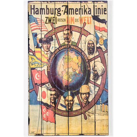 Holzdruck auf mehrfarbiger Leinwand 60x100 cm (1/2)