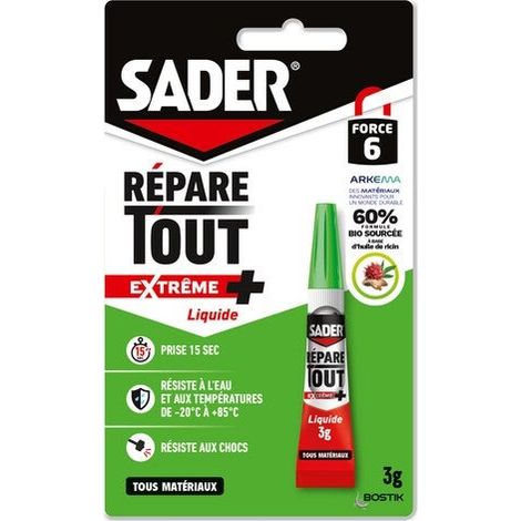 Colle répare tout extrême plus Sader 3g biosourcée (1/3)