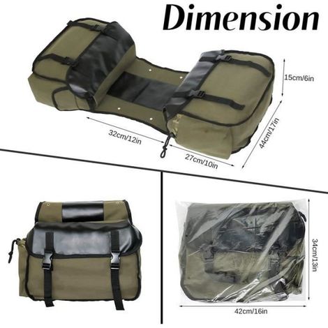 Sacoche Vélo - Sac Etanche Arrière Porte-bagage - Double Sacoche Pliable pour Cyclisme et Déplacements - 30 à 40 L - Vert (1/4)