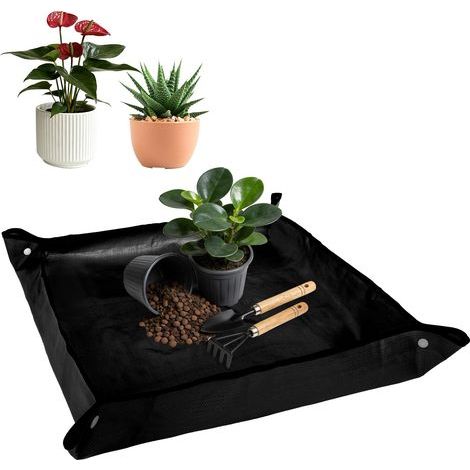 Wasserdichte Pflanzmatte, 100 x 100 cm, schwarze PE-Pflanzmatte zum Eintopfen von Sukkulenten und für die Zimmerpflanzenpflege (1/5)