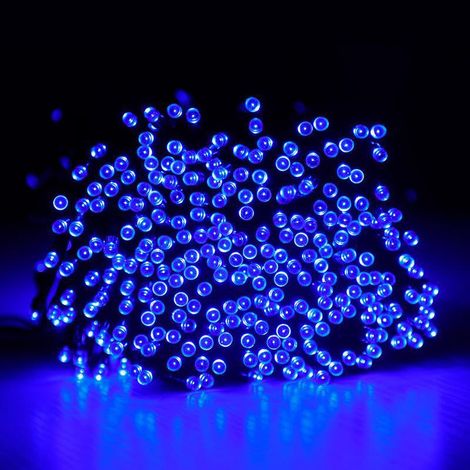 Guirlande lumineuse solaire avec 50 LED bleues (7 m)