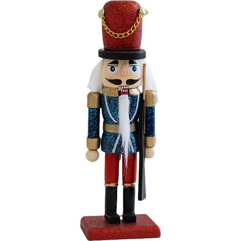 Vakuum-Figurine de Soldat en Bois de Casse-Noisette Peinte à la Main, Jouet de 16 cm, Ornement décoratif de noël, Figurine de marionnette pour centres de Table, décors de noël Peints à la Main (1/5)