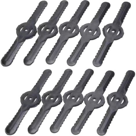 Ersatz-Klingen für Rasentrimmer, Rasenmäher, Freischneider, Unkrautvernichter, Klingenköpfe (Kunststoffklinge x 10)
