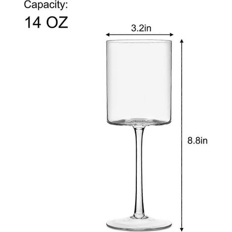 Verre à vin lot de 4 14 oz Set 4 verres vin carrés (1/4)