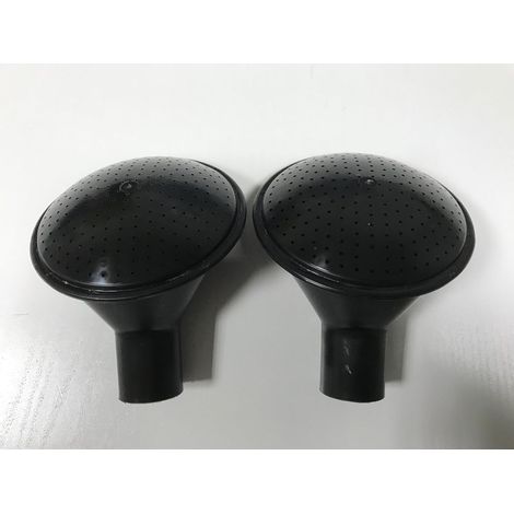 Lot de 2 Douchettes Noires - Compatible Arrosoirs 8 à 14L - Plastique Robuste - Système à Clipser - Jardinage et Parterres - Diamètre 28mm (1/2)
