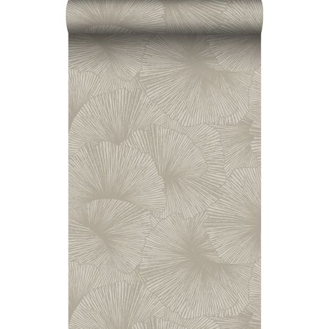 papier peint effet 3D feuilles taupe  - Origin Wallcoverings (1/5)