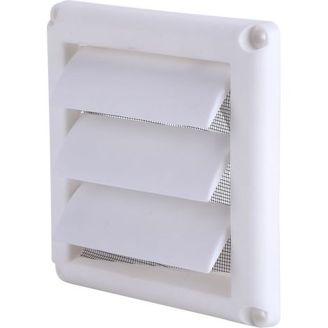 Grille de ventilation murale 15x15 cm, 3 clapets avec filet anti-insectes, design moderne et durable. (1/5)