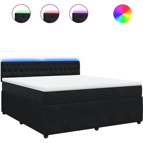 Maison Exclusive - Boxspringbett mit Matratze Schwarz 180x200 cm