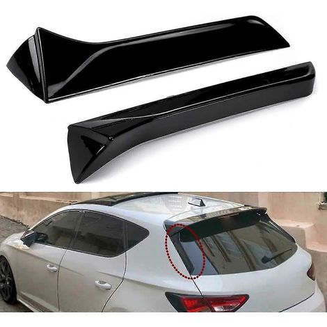 Paar glänzend schwarze Heckscheiben-Seitenspoiler für Seat Leone 5F FR MK3 MK35 2013-2022 Styling Auto Canards Splitter--