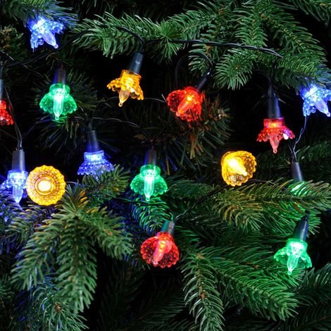 50 Multi Colour Flower Christmas String Lights Indoor / Outdoor Battery Operated (1/2)