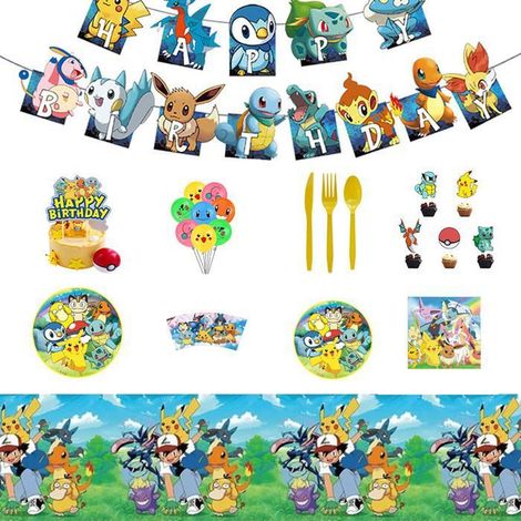 KLVGTIFS PU - 150 PCS Enfants Decoration Anniversaire,Deco Anniversaire Vaisselle Kit pour Enfants,Thème Dessin Animé,Enfants Garçon Fille Party (1/5)