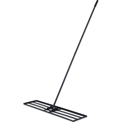 COSTWAY 106x25cm Lawn Leveling Rake with Adjustable 177cm Handle Black (1/5)