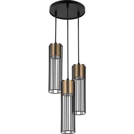 Lampada sospesa industriale nero-oro Fobia 3xGU10 Sigma (1/3)