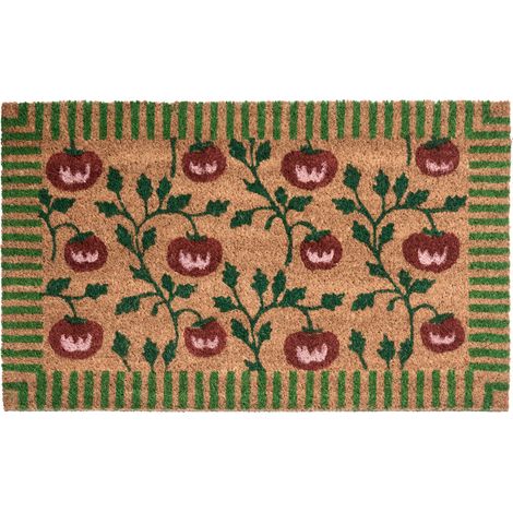 Felpudo antideslizante 45 x 75 cm con dorso de PVC motivo de verduras de fibra de coco natural Knik