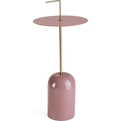 Tavolino "Tulasi" struttura in acciaio con finitura a smalto per arredamento -Rosa Antico (1/4)