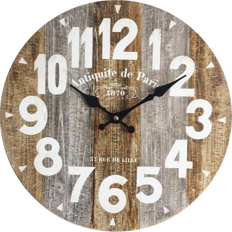 Rebecca Mobili Küchenuhr Wanduhr Kinderzimmeruhr Holz Küche 34x34x4