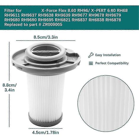 Paquete de 3 filtros de repuesto para aspiradora Rowenta - Filtro de repuesto para Rowenta X-Force FlexPhoto Color SZRH AM (1/4)