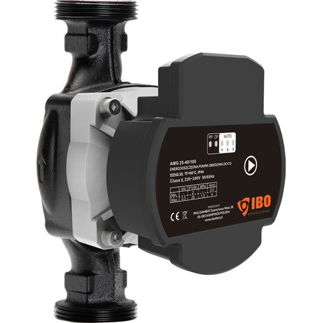 Bomba de circulación AMG 25-40/180 con control PWM y conexiones roscadas.