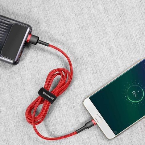 Câble USB A vers Micro-USB B - 2 m - Rouge - Nylon TPE - 2,4 A (1/5)