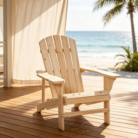 Sedia da giardino tradizionale con design caratteristico, sedia da giardino Adirondack classica, sedia relax versatile (1/5)