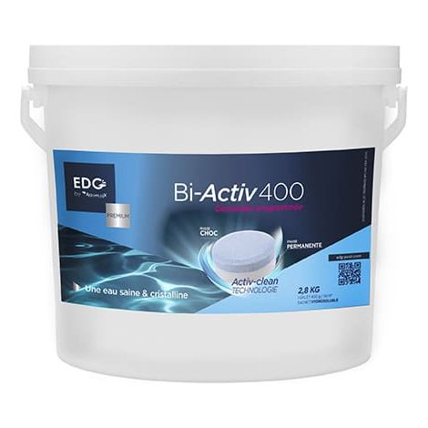 Chlore Choc Multi Fonctions Piscine Bi Activ 400 - Double Effet - Galets 400G Seau 2,8 kg - Sous (1/5)