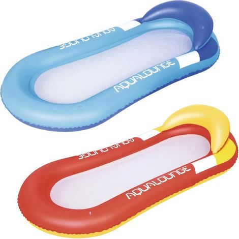 Trade Shop - Amaca Poltrona Lounge Materassino 160x84 Cm Rossa E Blu Gonfiabile Mare Piscina - (1/5)