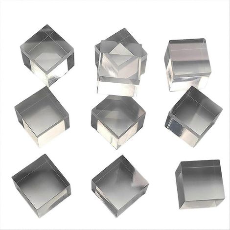 10 blocs carrés en acrylique transparent de 2,5 cm x 2,5 cm x 2,5 cm (1/5)
