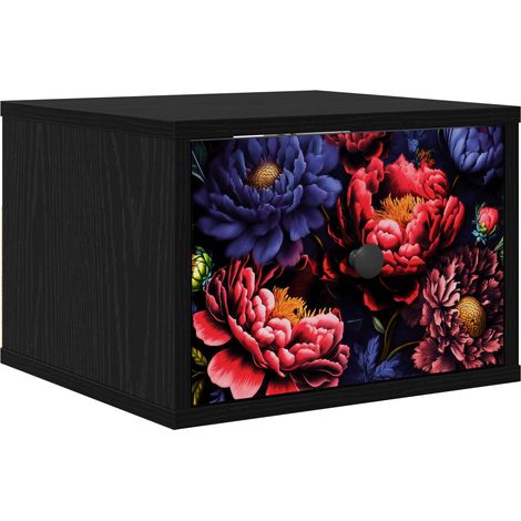 Maison Exclusive - Mobiletto da comodino a parete KIEL Rovere Nero 36 x 33 x 25 cm (1/5)