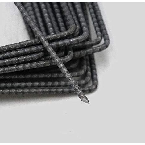 Agrafes toile de paillage anti mauvaises herbes largeur 20cm Fabrication Française Pointes bisautées Lot de 50 piquets