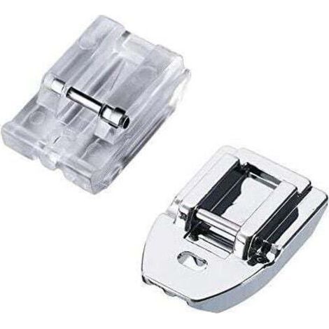 Lot de 2 Pieds Presseur Fermeture Eclair Invisible pour Machines à Coudre Brother, Singer, Juki, Lidl (Snap-On) Universel (1/5)