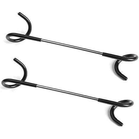 Crochets pour lampe à vapeur en forme de S, crochets multifonctions pour lampe à vapeur, lot de 2, pour tente de camping, crochets métalliques bidirectionnels (noirs) (1/5)