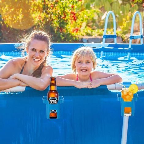 Porte Gobelet Piscine, 4 Pièces Porte-gobelet au Bord de la Piscine Détachable Aucun déversement Accessoires De Piscine Dessous de Verre pour Les Fêtes D'été à La Plage Baignoires (1/4)