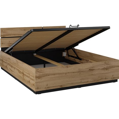 Bett mit Bettkasten 160x200cm Holzoptik