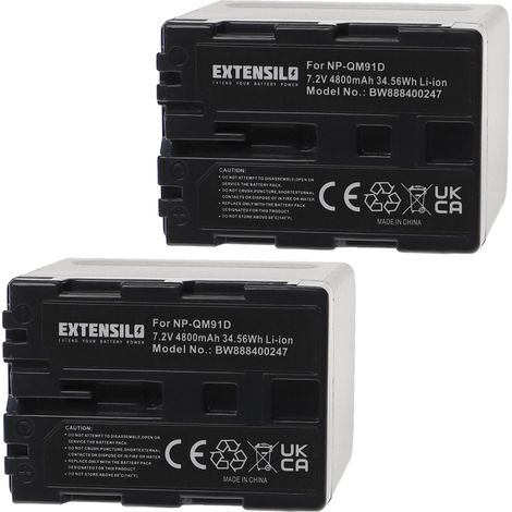 EXTENSILO 2x Akku kompatibel mit Sony DCR-TRV6, DCR-TRV60E, DCR-TRV480E, DCR-TRV480, DCR-TRV50, DCR-TRV530, DCR-TRV60 Kamera (4800 mAh, 7,2 V, Li-Ion) (1/3)
