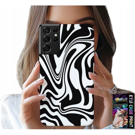 Funda para Samsung Galaxy S21 Ultra - Diseño abstracto en blanco y negro + lámina hidrófuga (1/5)