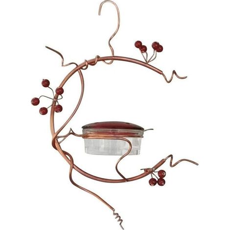 Mangeoire pour colibris aux Baies Rouges avec Flamme Coppervines Mini-Blossom Dream House nichoir pour Petits Oiseaux 23X16cm