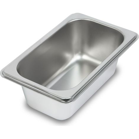 VERTES Bac GN 1/9 Gastro Norm (Acier inoxydable, 65mm de profondeur, Hygiénique, Inoxydable, Anti-rayures, Température de -40° à +300°C, pour bain-marie et utilisation polyvalente en gastronomie)