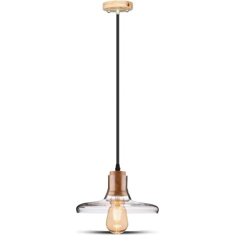 LAMPADARIO CON PORTALAMPADAVETRO TRASPARENTE CON 3 M. CAVO (1/4)