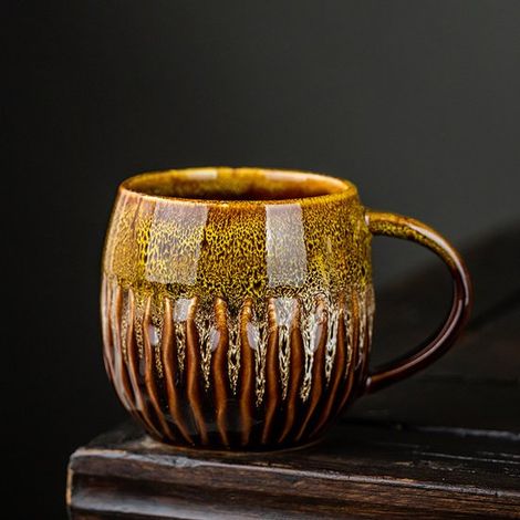 Tasse à café – 600 ml – Jaune – Céramique – Lave-vaisselle et micro-ondes – Design moderne (1/5)