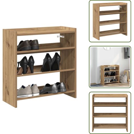 Schuhregal Artisan-Eiche 60x25x62 cm Holzwerkstoff - Schuhregal - Schuhregale - Schuhschrank - Schuhe Aufbewahrung (1/5)
